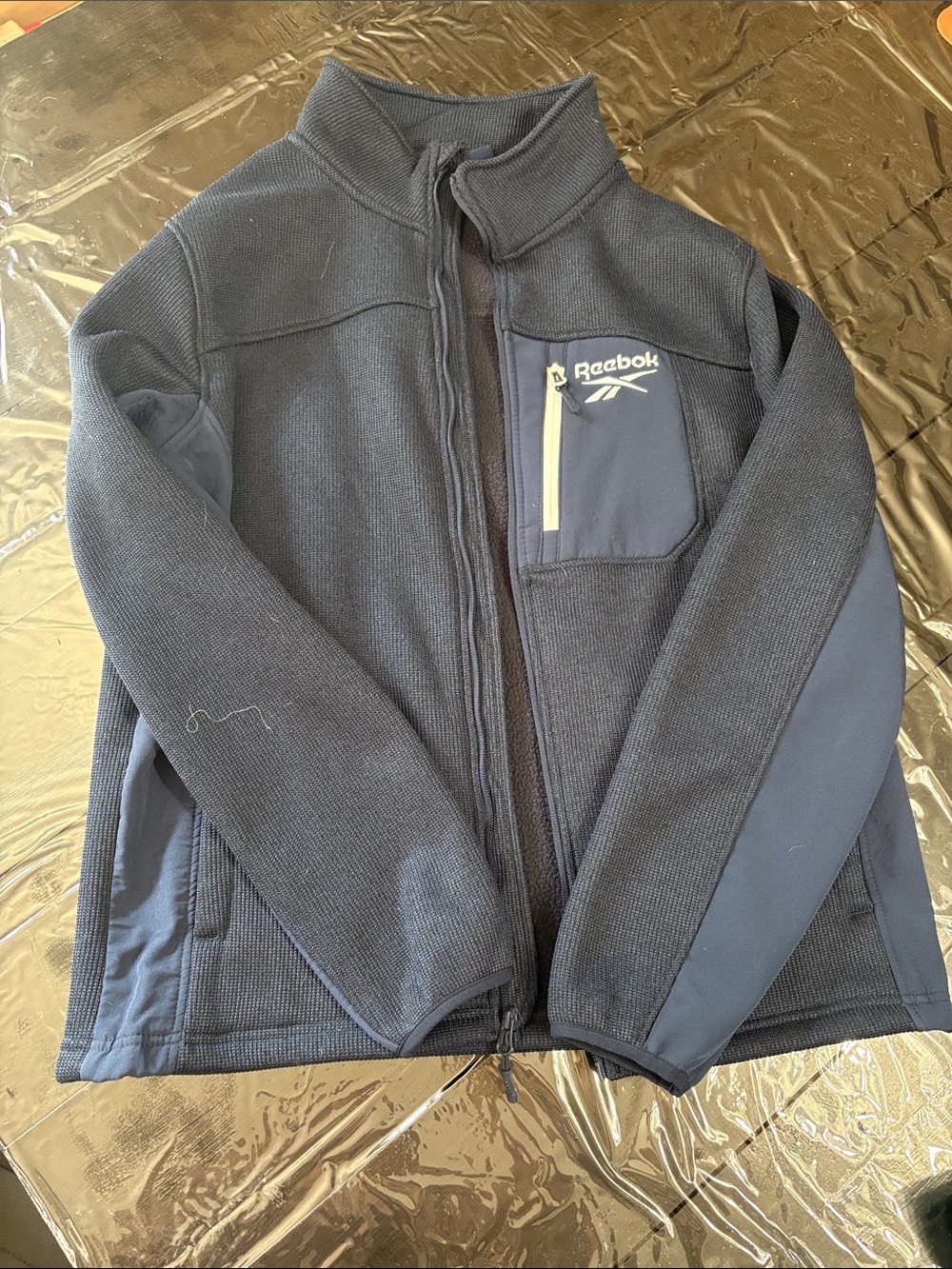 Reebok Men's Dark Blue Performance Zip-Up Jacket